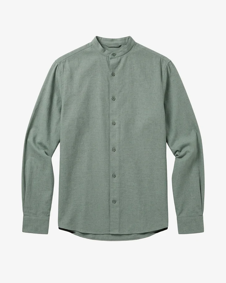 KnowledgeCotton Apparel Herren vegan Hemd Arch Regular Aus Flanell Lily Pad Grün