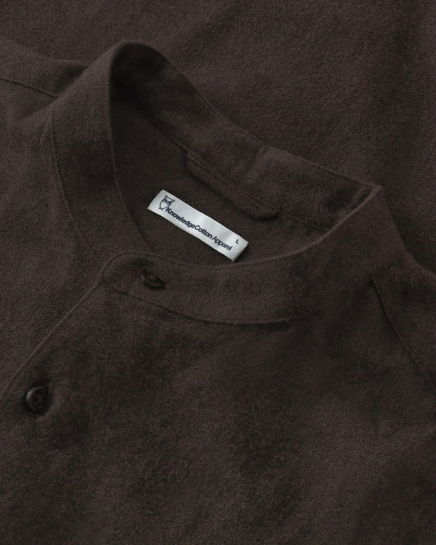 KnowledgeCotton Apparel Herren vegan Flanellhemd Arch Chocolate Torte – Ansicht 2