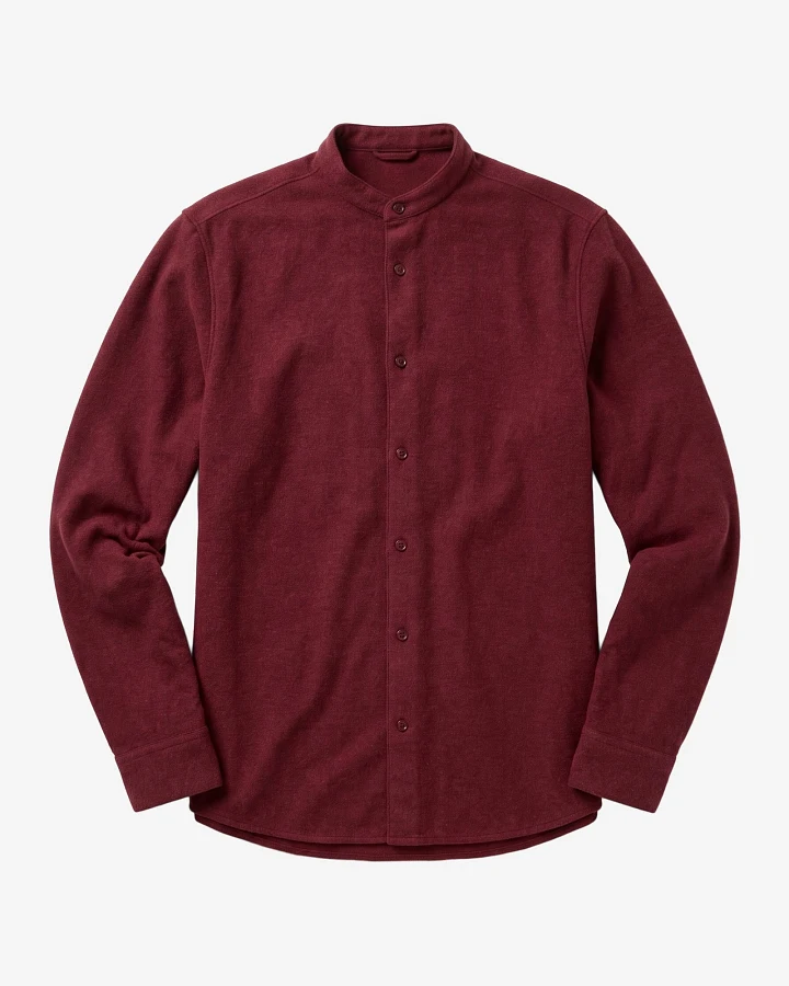 KnowledgeCotton Apparel Herren vegan Hemd Arch Regular Flanell Burgund