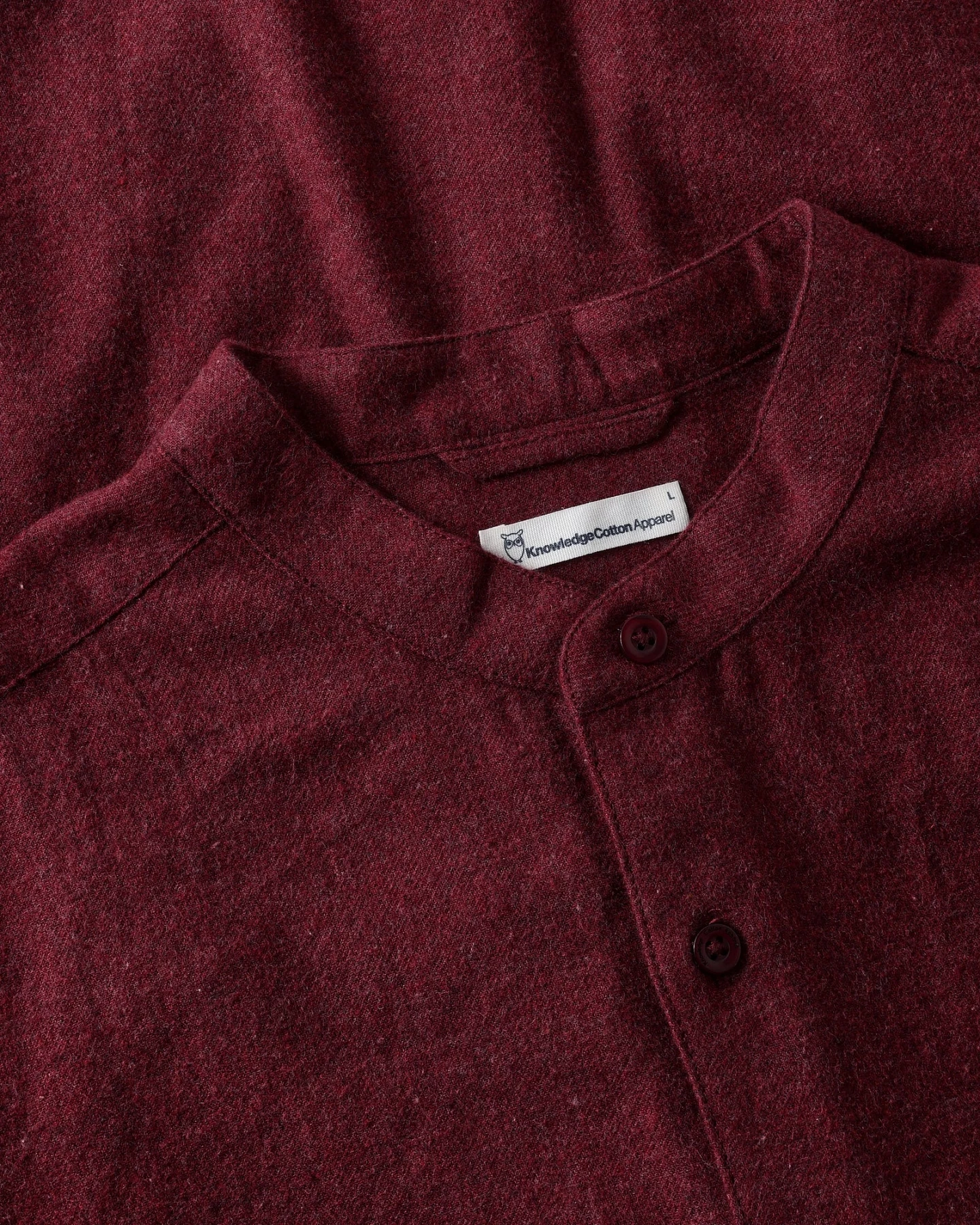 KnowledgeCotton Apparel Herren vegan Hemd Arch Regular Flanell Burgund – Ansicht 2