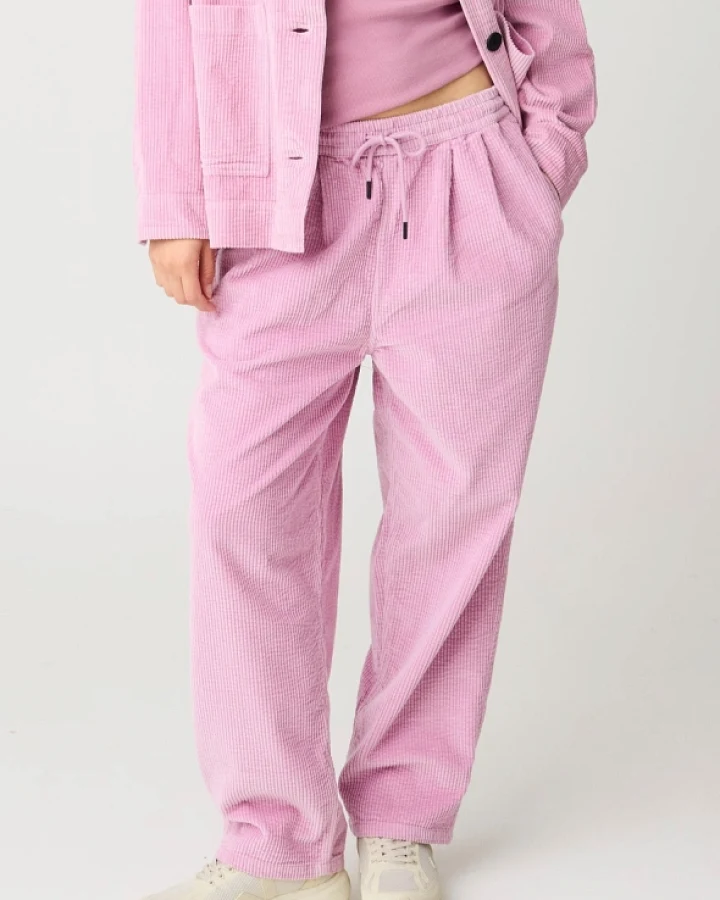 KnowledgeCotton Apparel Damen vegan Cordhose Hazy Relaxed Orchid Haze