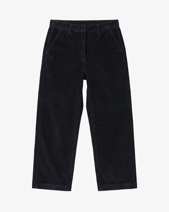 KnowledgeCotton Apparel Damen vegan Hose Bora Wide Cord Schwarz Jet