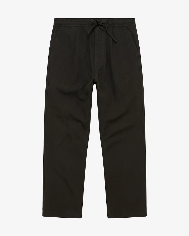 KnowledgeCotton Apparel Herren vegan Hose Fig Comfort Fischgrätenmuster Forest Nachtgrün