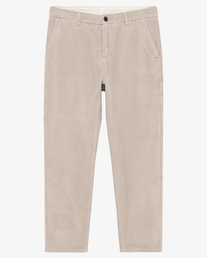 KnowledgeCotton Apparel Herren vegan Hose Chuck Regular Cord Hellgrau