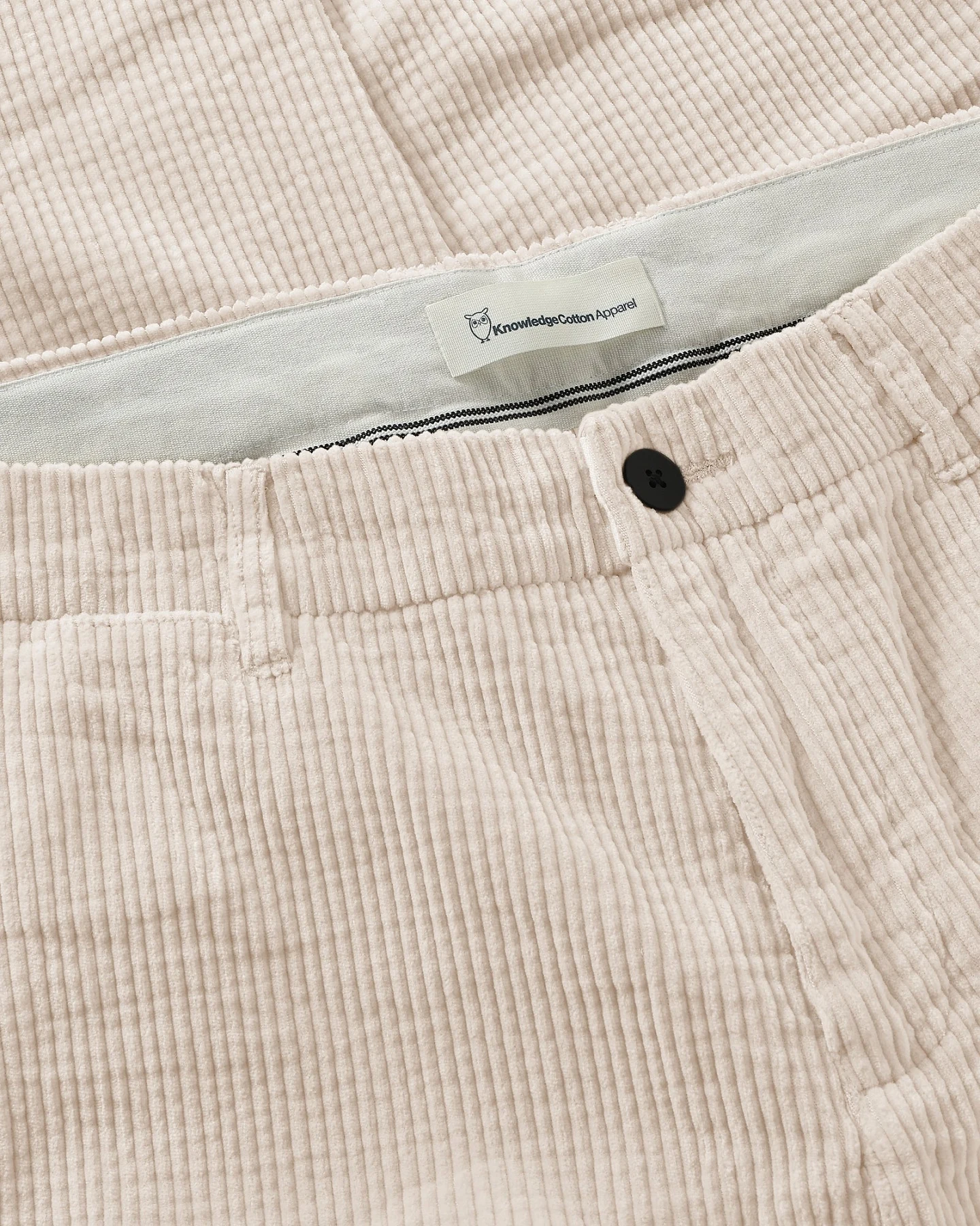 KnowledgeCotton Apparel Herren vegan Hose Chuck Regular Cord Hellgrau – Ansicht 2