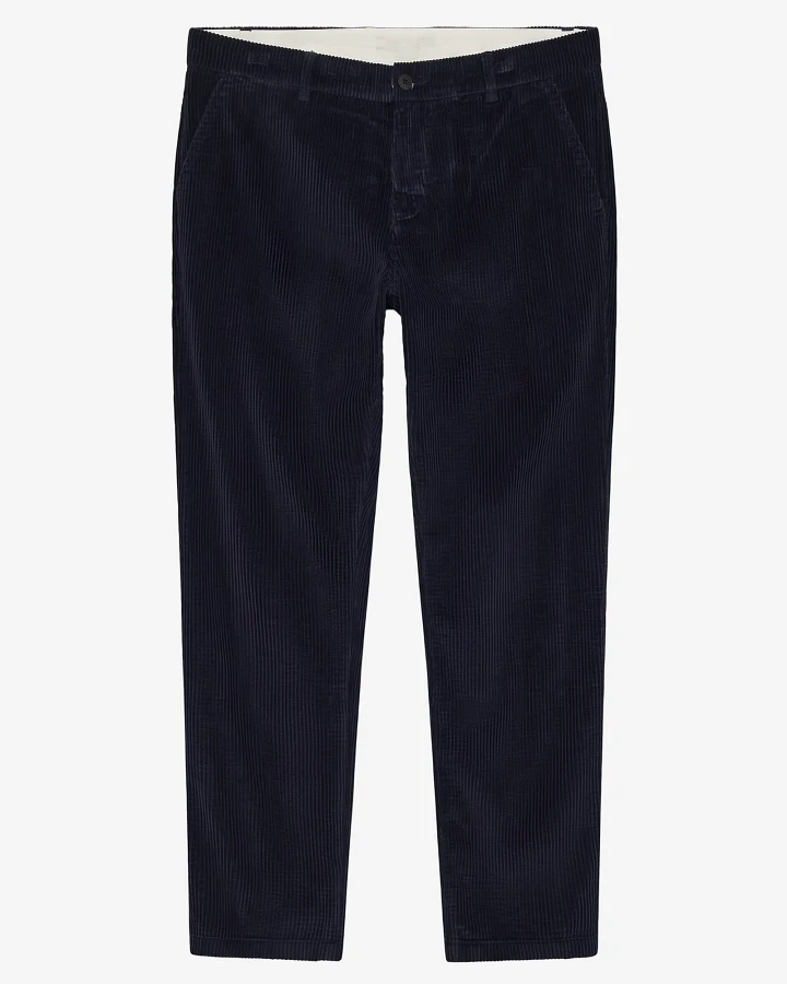 KnowledgeCotton Apparel Herren vegan Hose Chuck Regular Cord Night Sky Blau