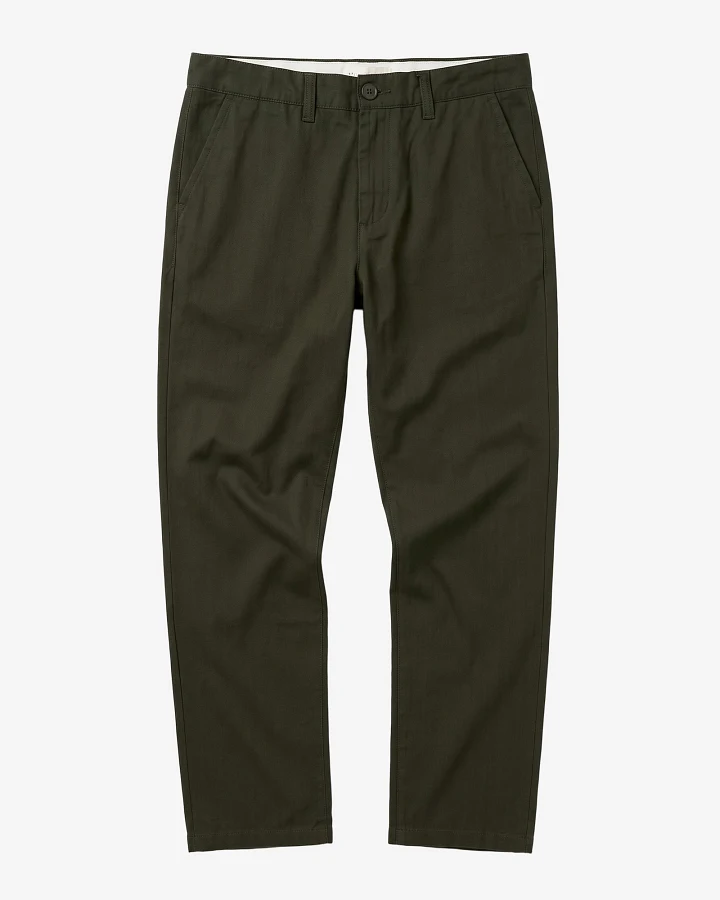 KnowledgeCotton Apparel Herren vegan Hose Chuck Regular Herringbone Forest Nachtgrün