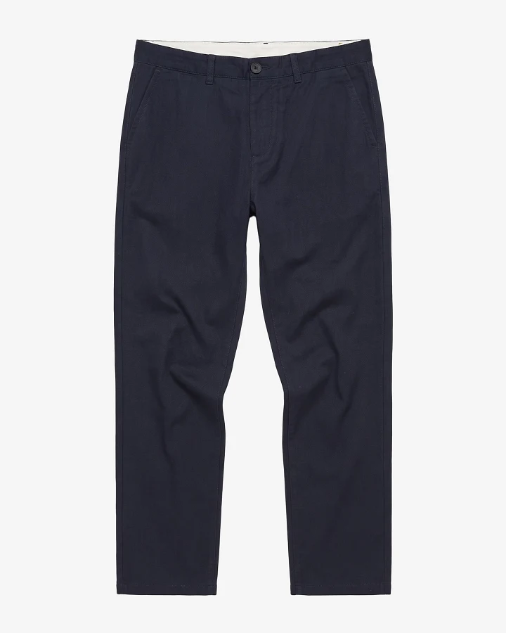 KnowledgeCotton Apparel Herren vegan Hose Chuck Regular Herringbone Night Sky Blau