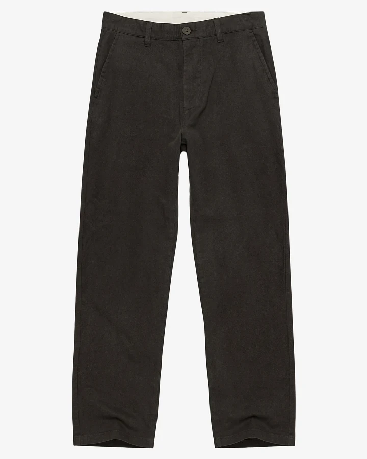 KnowledgeCotton Apparel Herren vegan Hose Chuck Regular Flanell Forest Nachtgrün