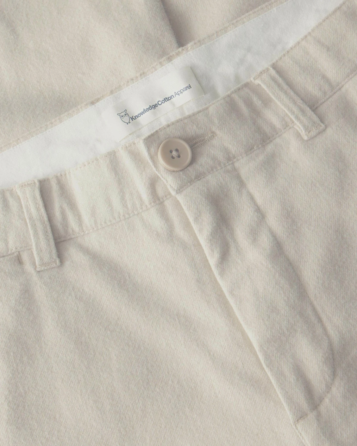 KnowledgeCotton Apparel Herren vegan Hose Chuck Regular Flanell Hellgrau Meliert – Ansicht 2