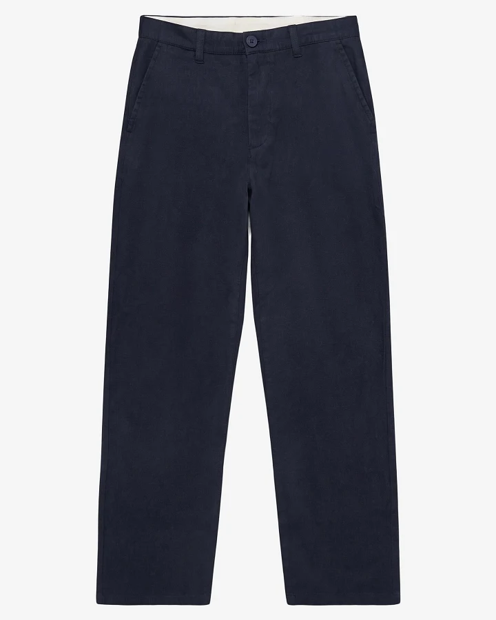 KnowledgeCotton Apparel Herren vegan Hose Chuck Regular Aus Flanell Night Sky Blau