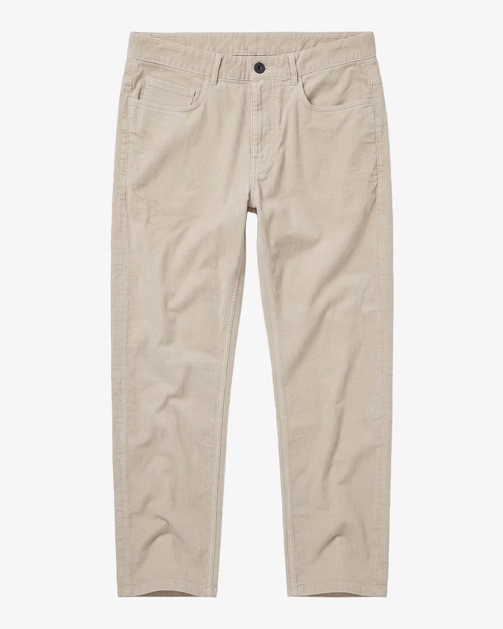 KnowledgeCotton Apparel Herren vegan Hose Oak Regular Cord Helles Federgrau