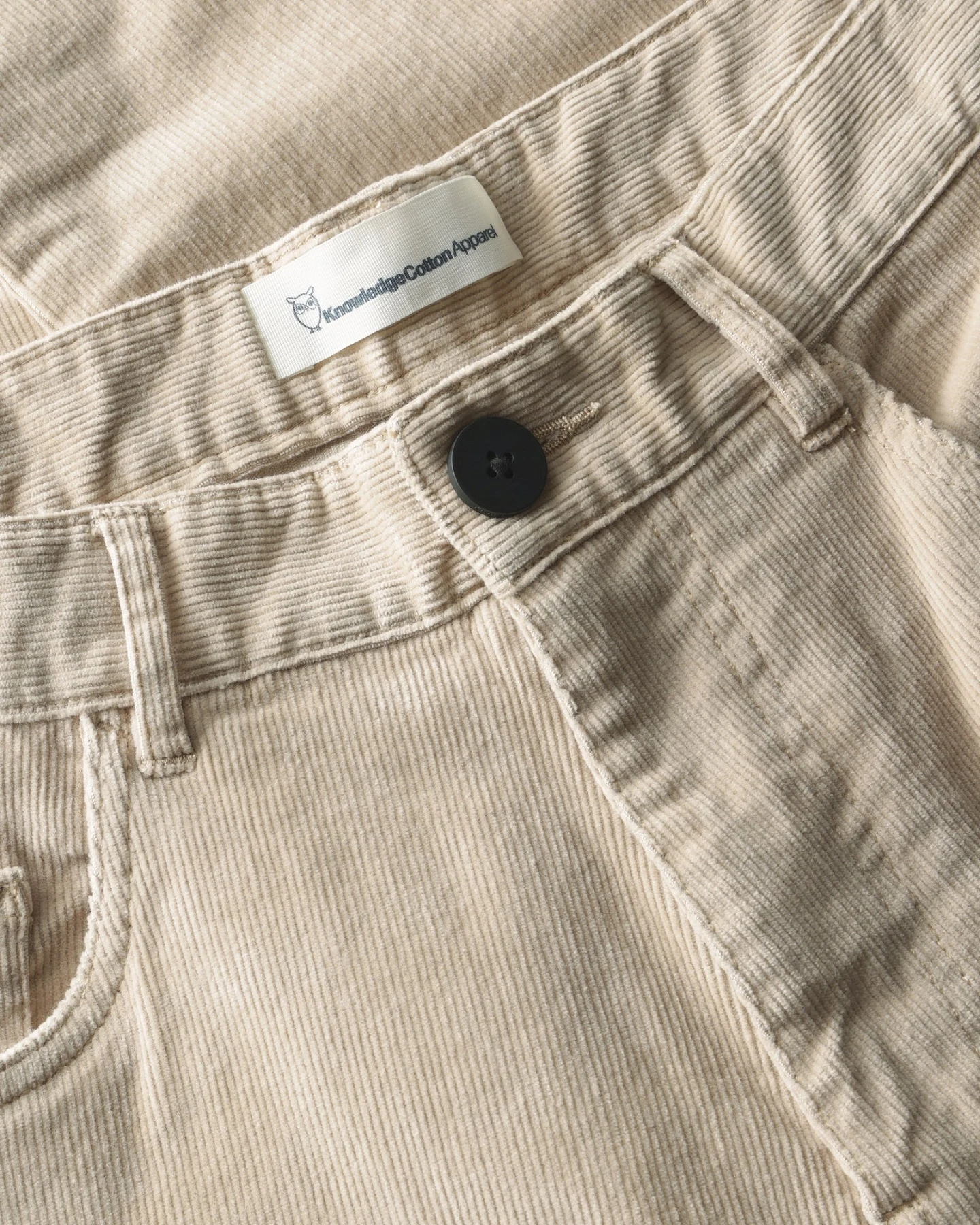KnowledgeCotton Apparel Herren vegan Hose Oak Regular Cord Helles Federgrau – Ansicht 2