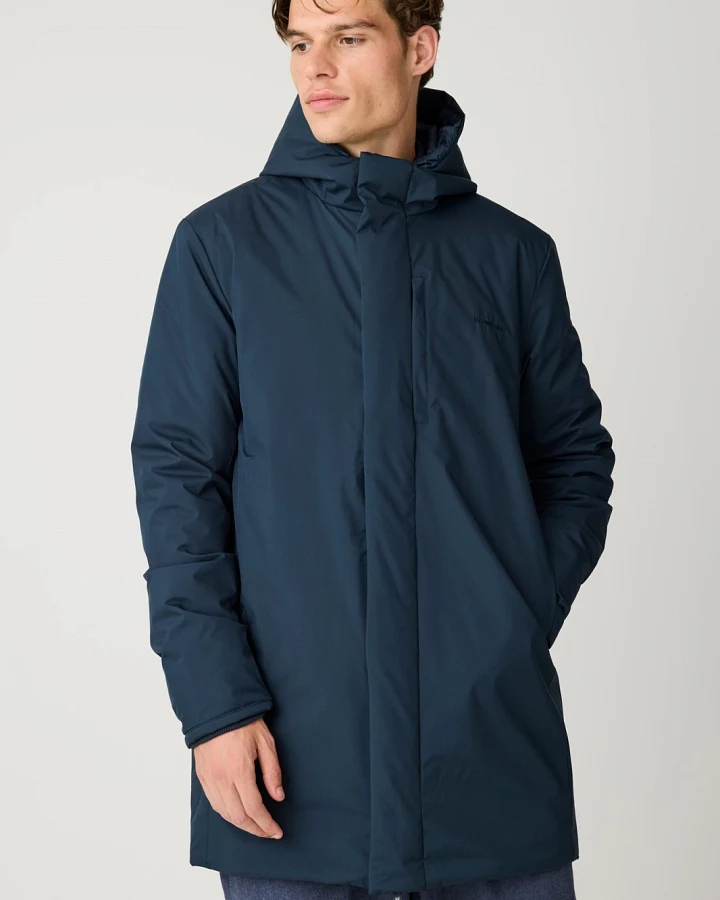 KnowledgeCotton Apparel Herren vegan Parka Softshell Total Eclipse Blau