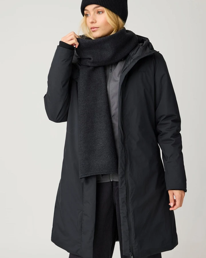 KnowledgeCotton Apparel Damen vegan Parka Soft Shell Schwarz