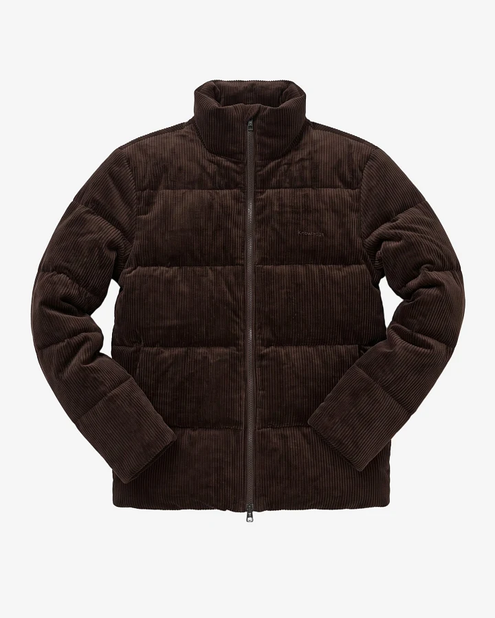 KnowledgeCotton Apparel Herren vegan Pufferjacke Corduroy Chocolate Torte