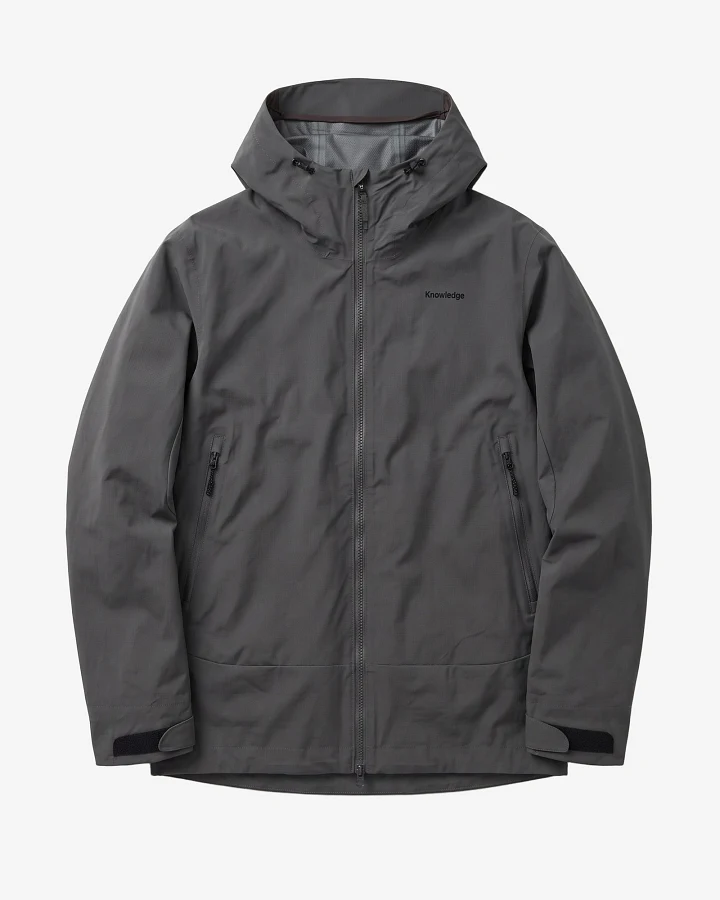 KnowledgeCotton Apparel Herren vegan Shelljacke Vent Canvas 200 Volcanic Ash