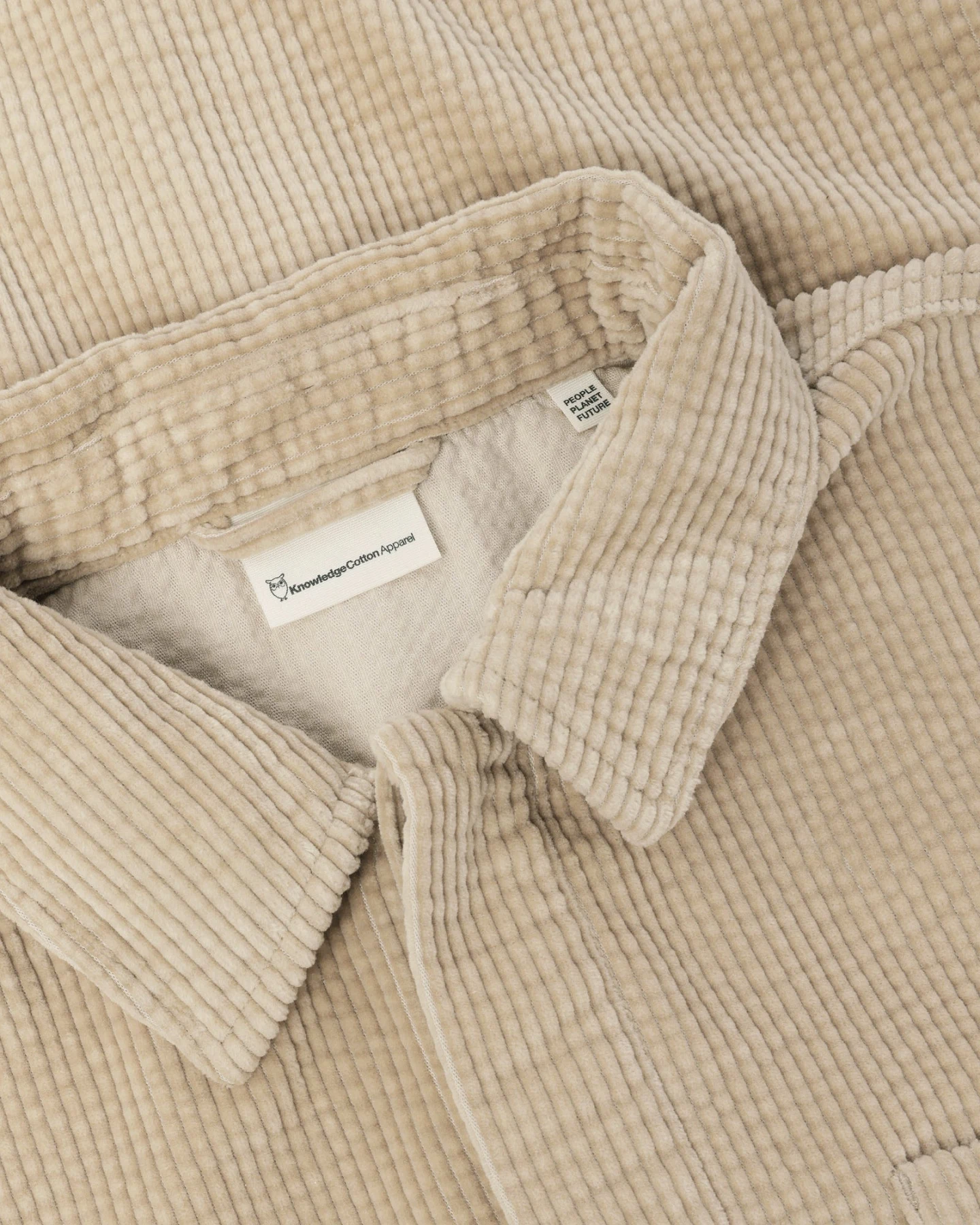 KnowledgeCotton Apparel Herren vegan Overshirt Corduroy Hellgrau – Ansicht 2