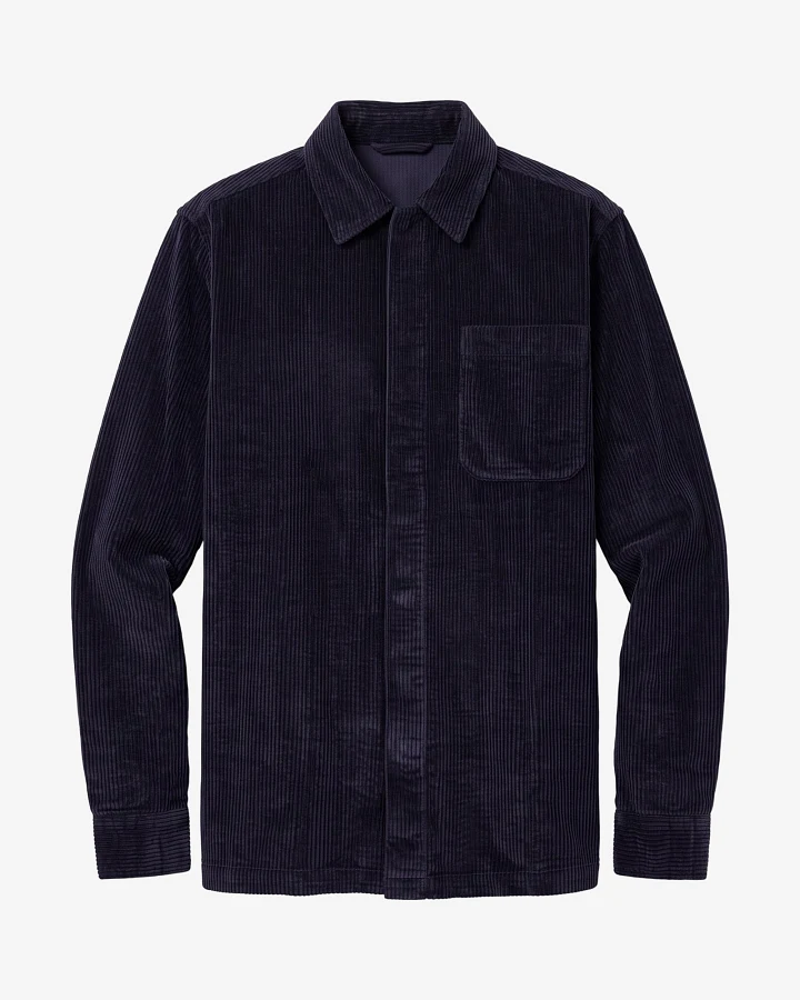 KnowledgeCotton Apparel Herren vegan Overshirt Aus Cord Night Sky Blau