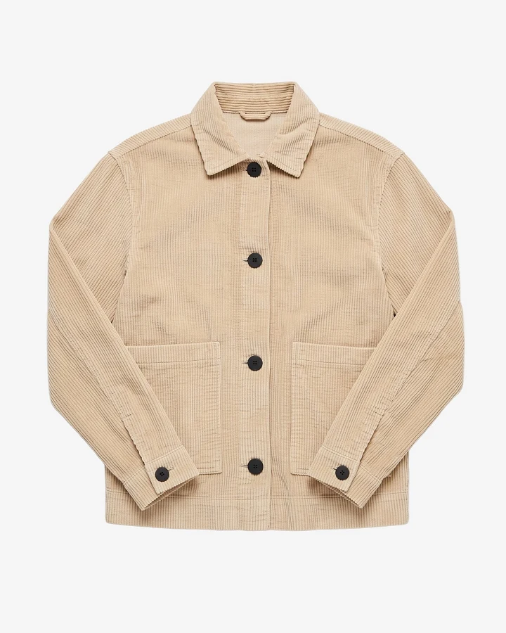 KnowledgeCotton Apparel Damen vegan Overshirt Corduroy Hellgrau