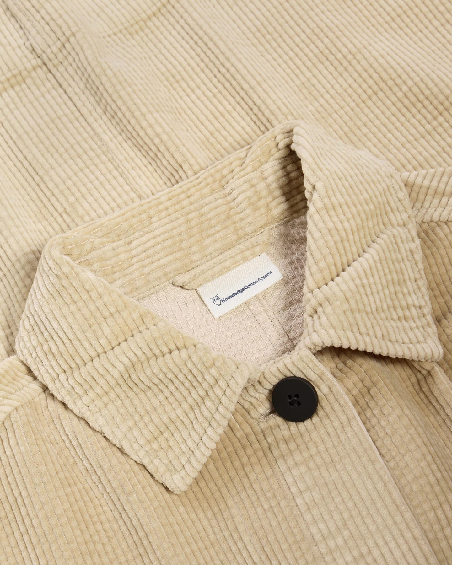 KnowledgeCotton Apparel Damen vegan Overshirt Corduroy Hellgrau – Ansicht 2