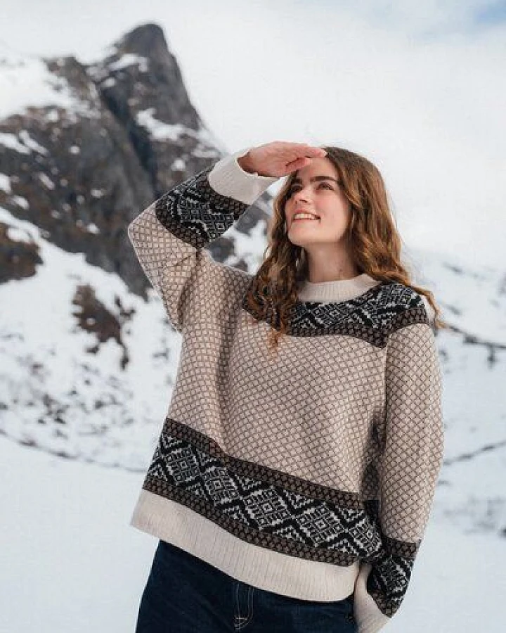 Kopyto DACHS RWS – Damen-Wollpullover mit Beskiden-Muster
