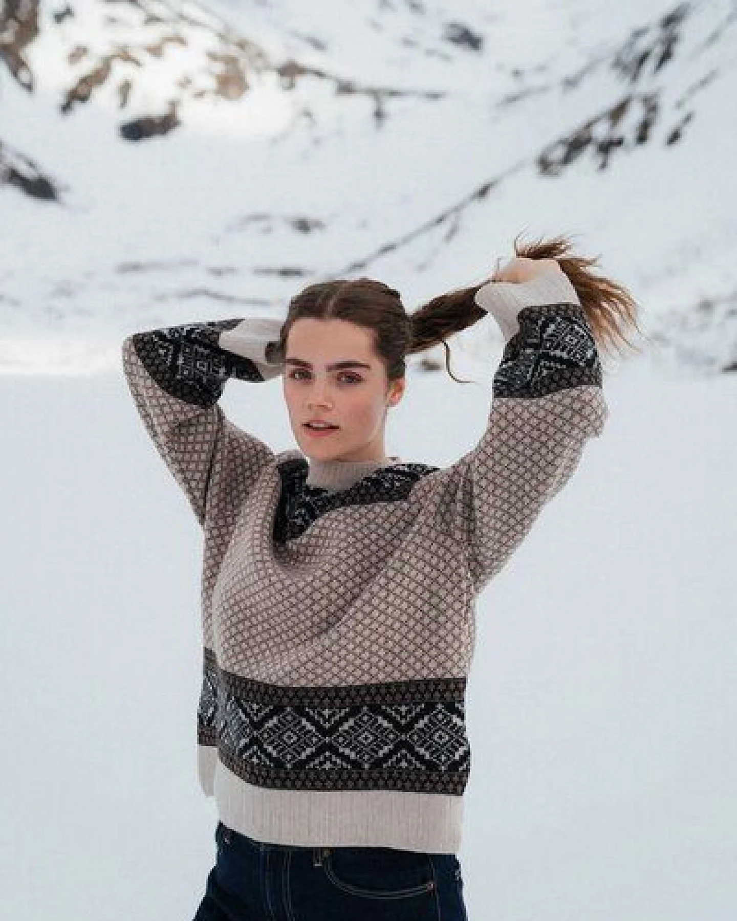 Kopyto DACHS RWS – Damen-Wollpullover mit Beskiden-Muster – Ansicht 3