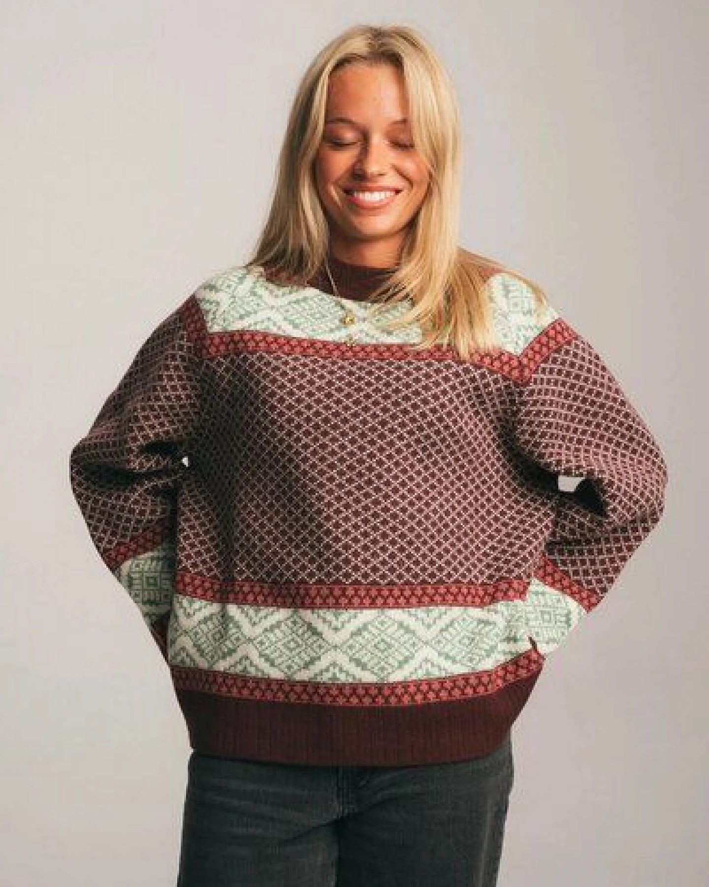 Kopyto DACHS RWS – Damen-Wollpullover mit Beskiden-Muster – Ansicht 3