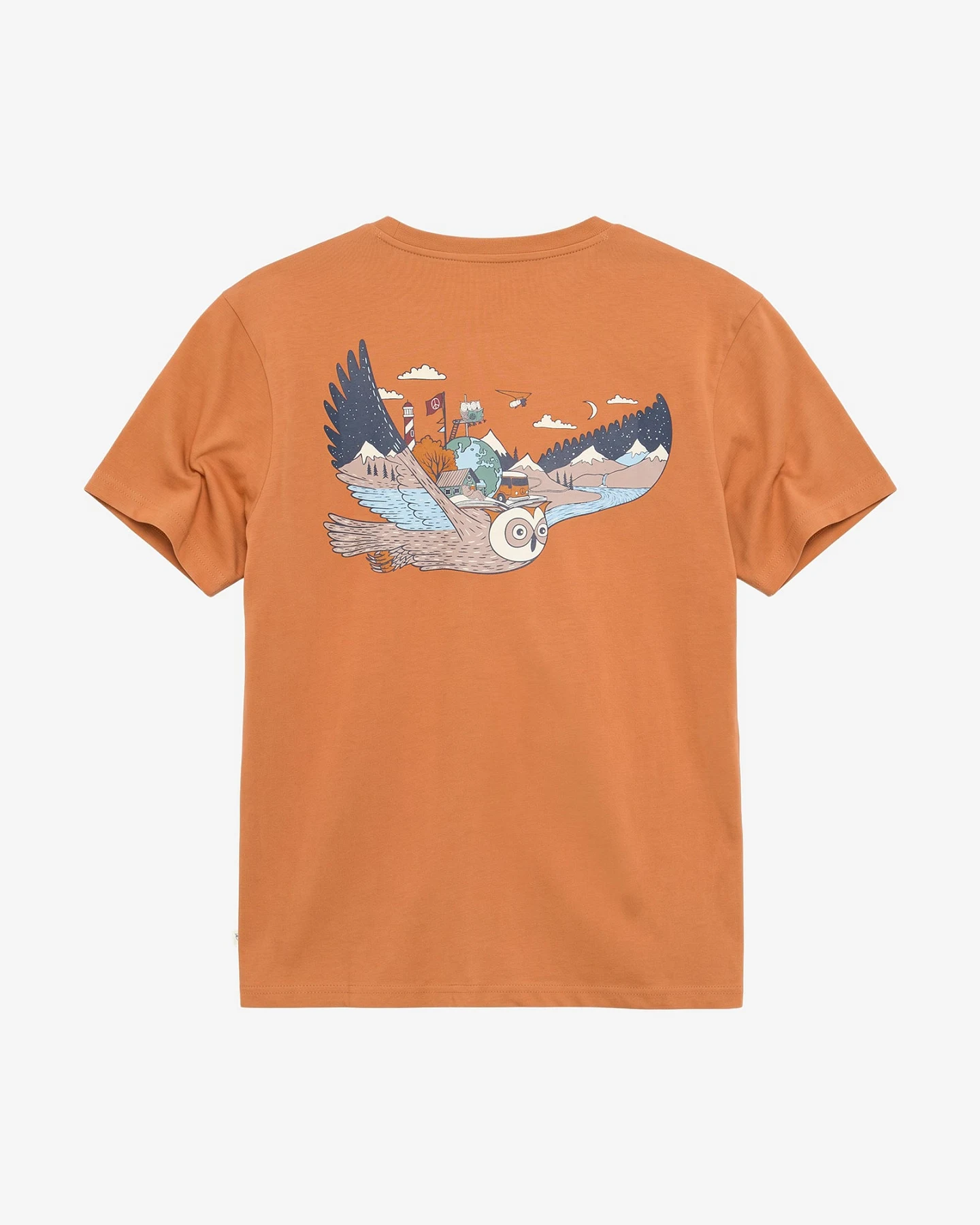 KnowledgeCotton Apparel Herren vegan T-Shirt Mit Löwen Aufdruck Auf Der Rückseite, Braun – Ansicht 2