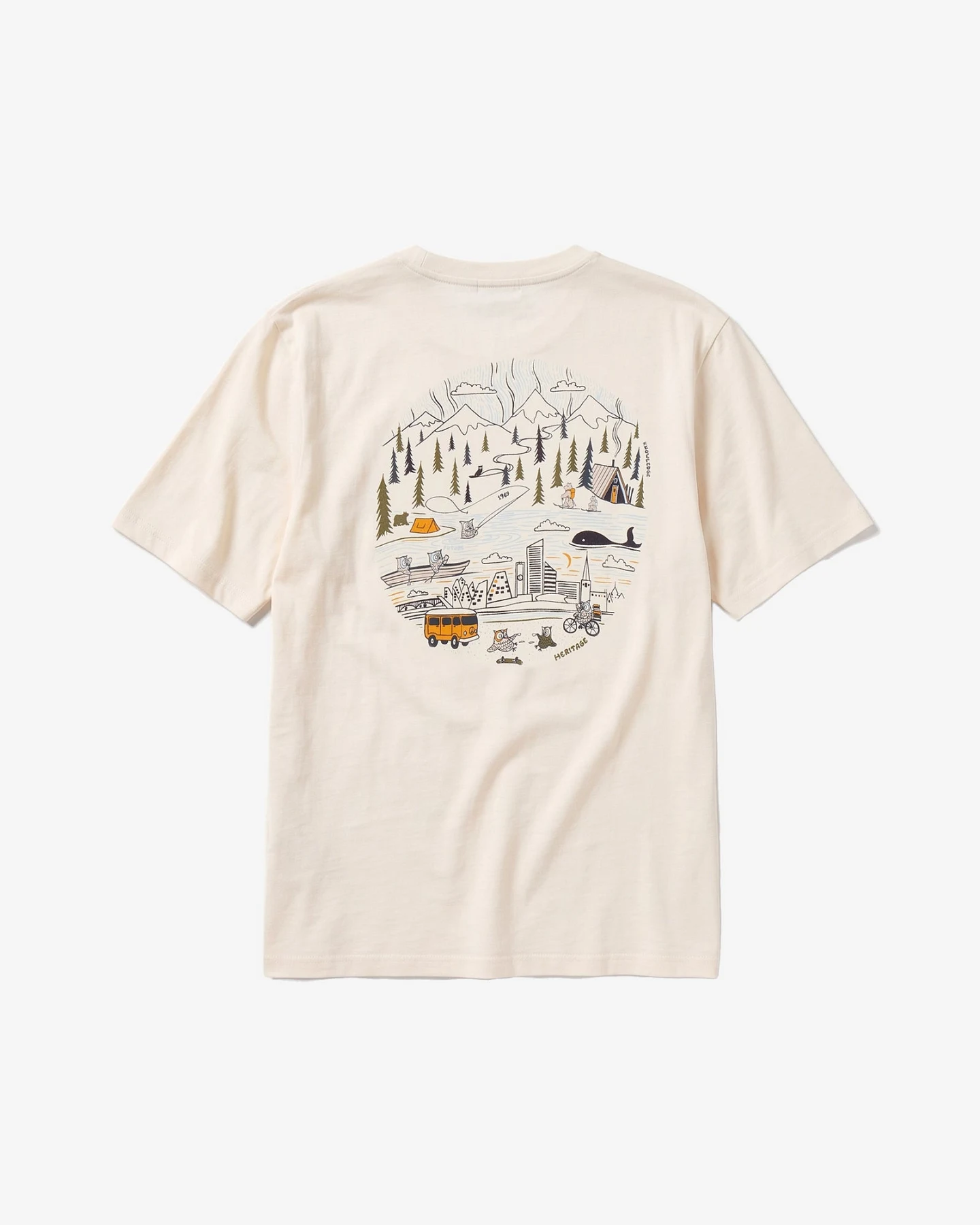 KnowledgeCotton Apparel Herren vegan T-Shirt Mit Aufdruck Auf Der Rückseite Egret Weiß – Ansicht 2