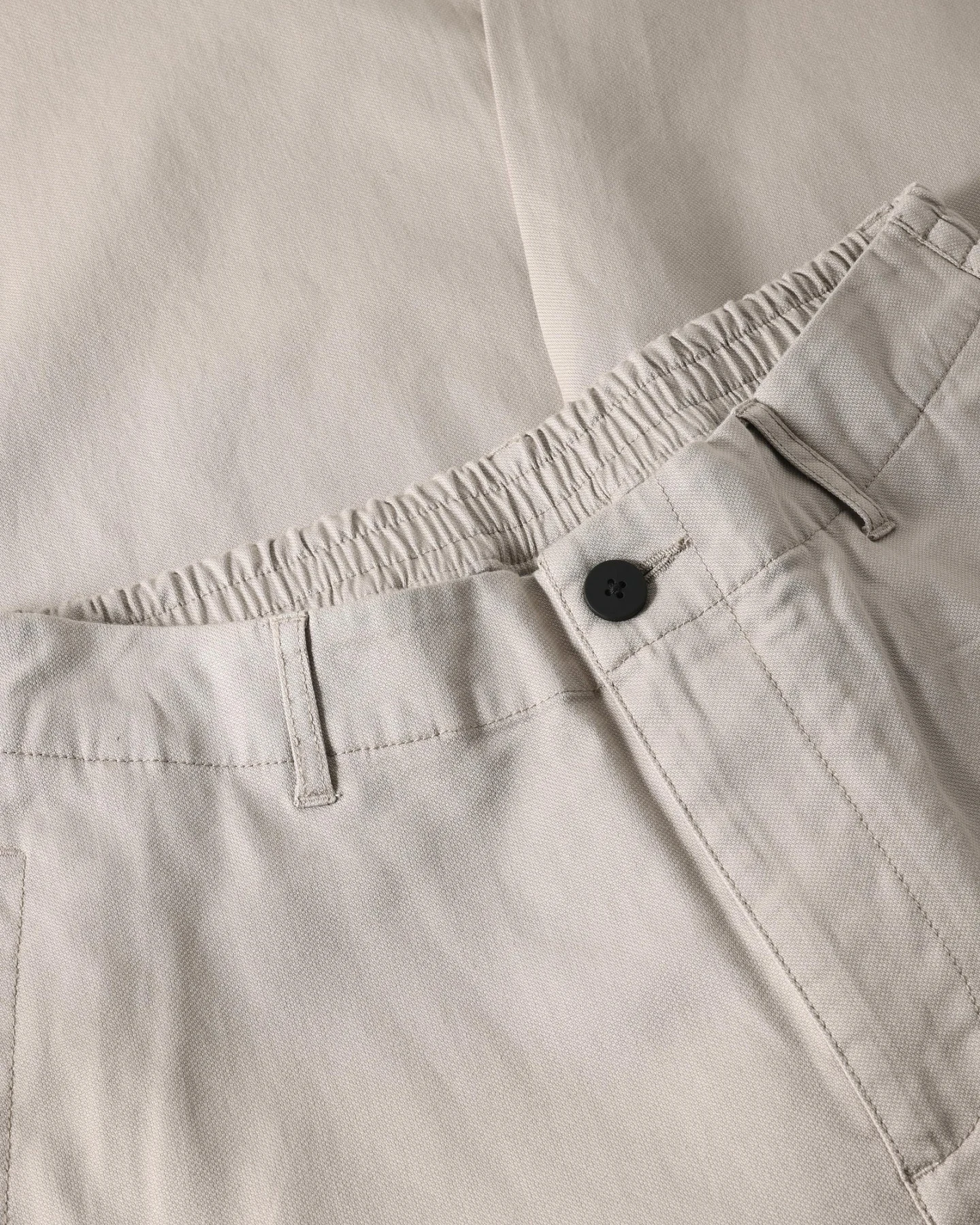 KnowledgeCotton Apparel Damen vegan Hose Bloom Barrel Pique Hellgrau – Ansicht 2