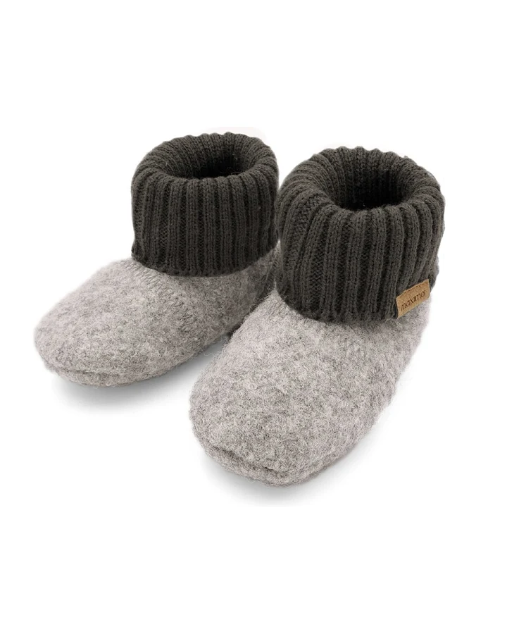 Hüttenschuhe graumeliert/anthrazit Gr. 17/18