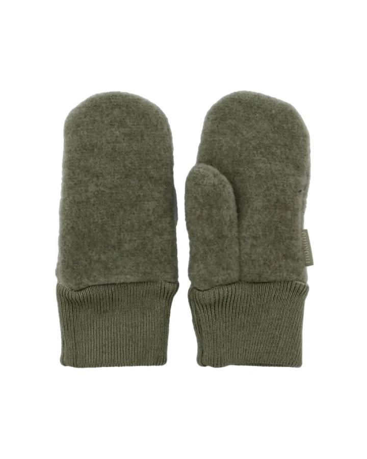 Kinder Fausthandschuhe mit Daumen Bio-Schurwolle (kbT), khakimeliert Gr. 1 (1-2 Jahre)