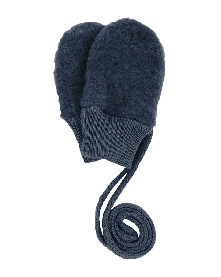 Baby Handschuhe Bio-Schurwolle Fleece navymeliert Gr.3 (3Mon.)