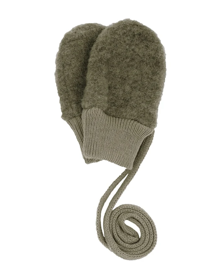 Baby Handschuhe Bio-Schurwolle Fleece khakimeliert Gr.3 (3Mon.)