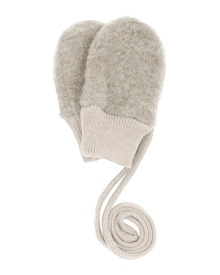 Baby Handschuhe Bio-Schurwolle Fleece beigemeliert Gr.3 (3Mon.)