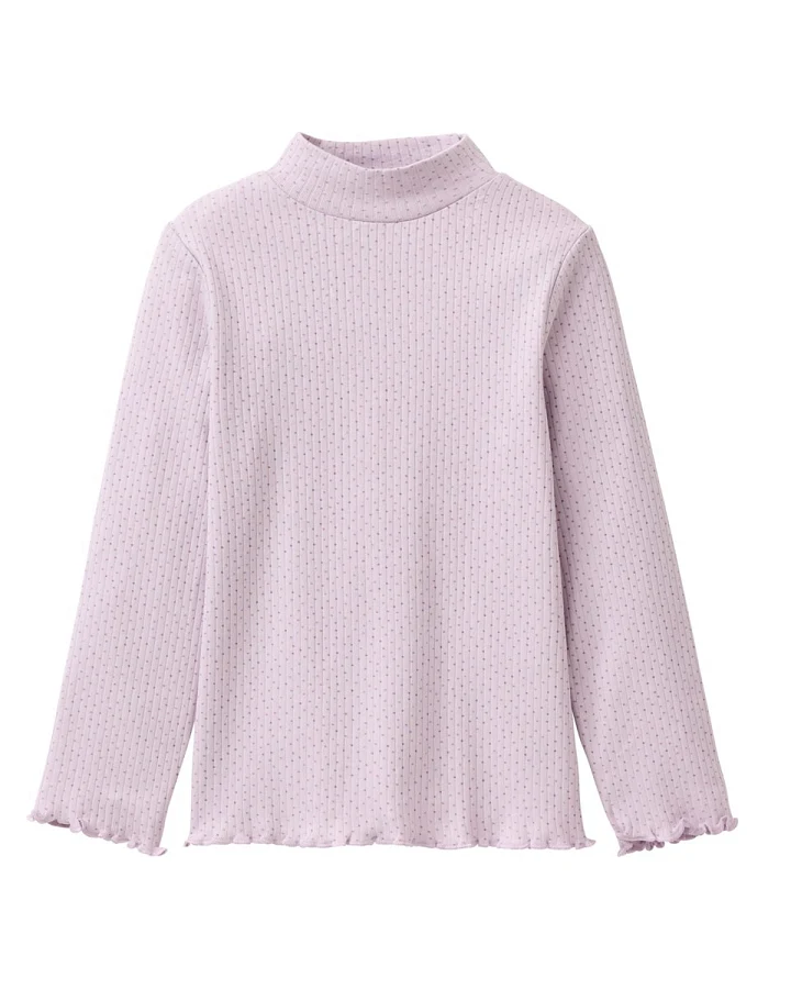 People Wear Organic Langarm-Shirt Bio-Baumwolle (kbA) kleine Pünktchen zartes flieder 98/104