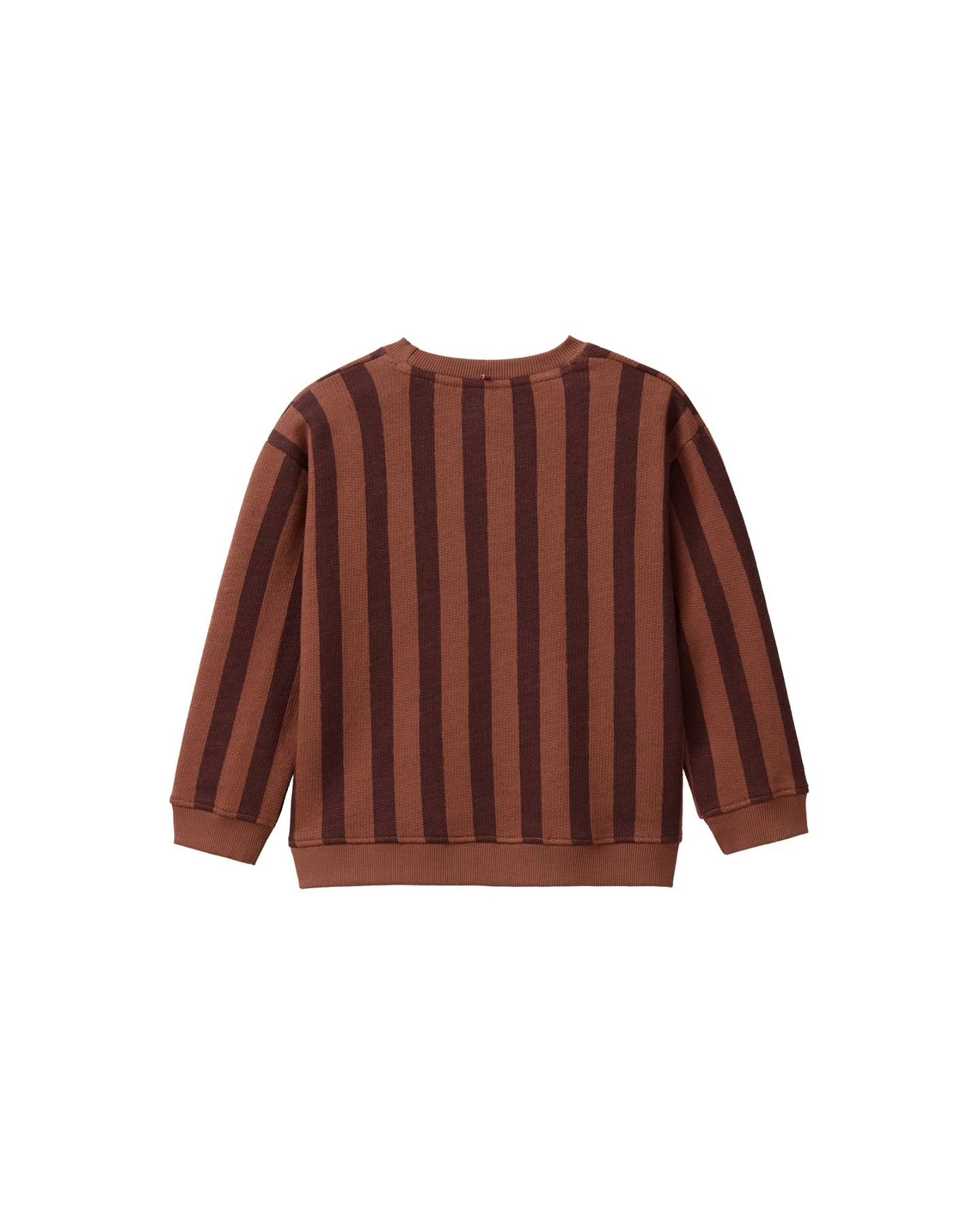 People Wear Organic Sweat-Pullover Bio-Baumwolle (kbA) Blockstreifen mahagoni 122/128 – Ansicht 2