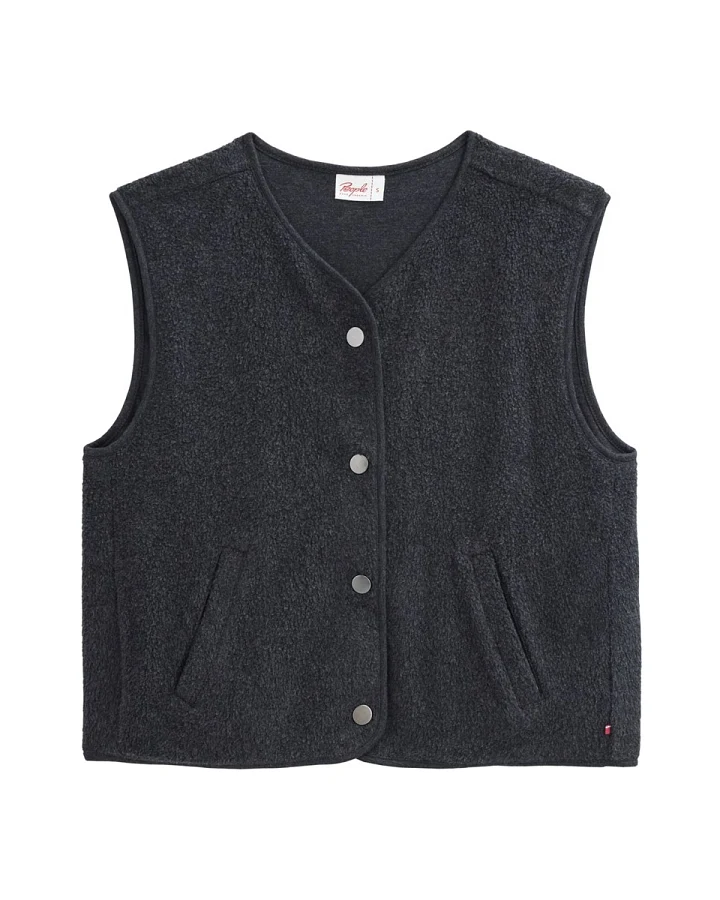 People Wear Organic Fleece-Weste Bio-Baumwolle (kbA) anthrazit melange XS