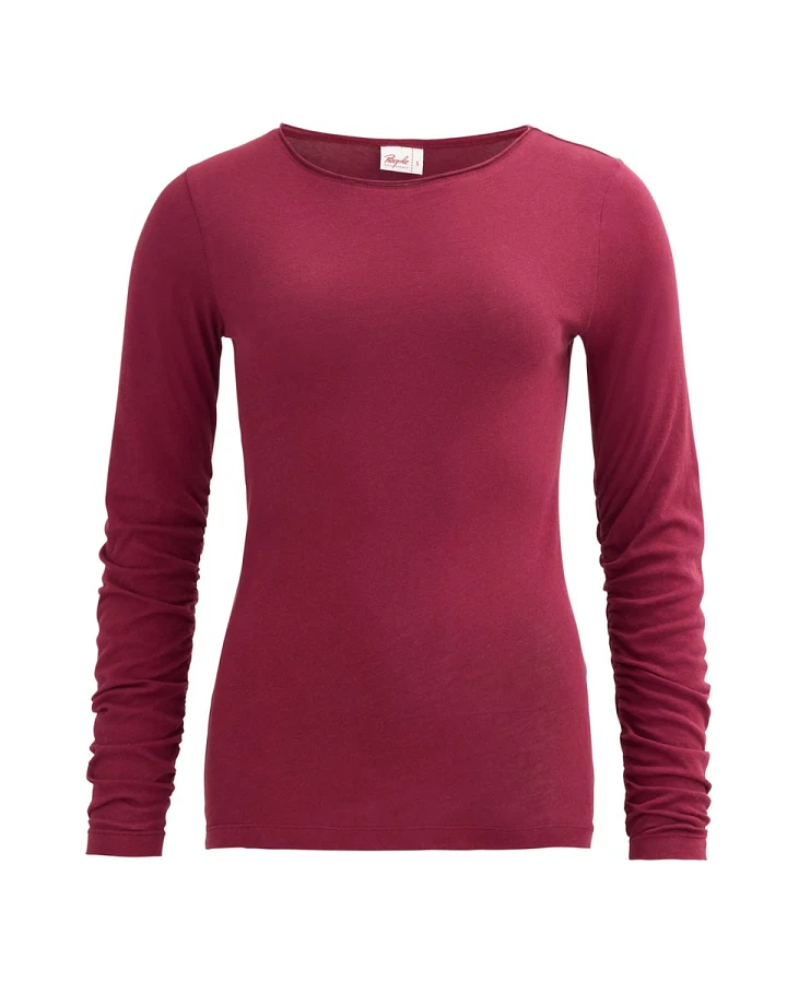 People Wear Organic Langarm-Shirt Bio-Baumwolle (kbA) rubinrot XS