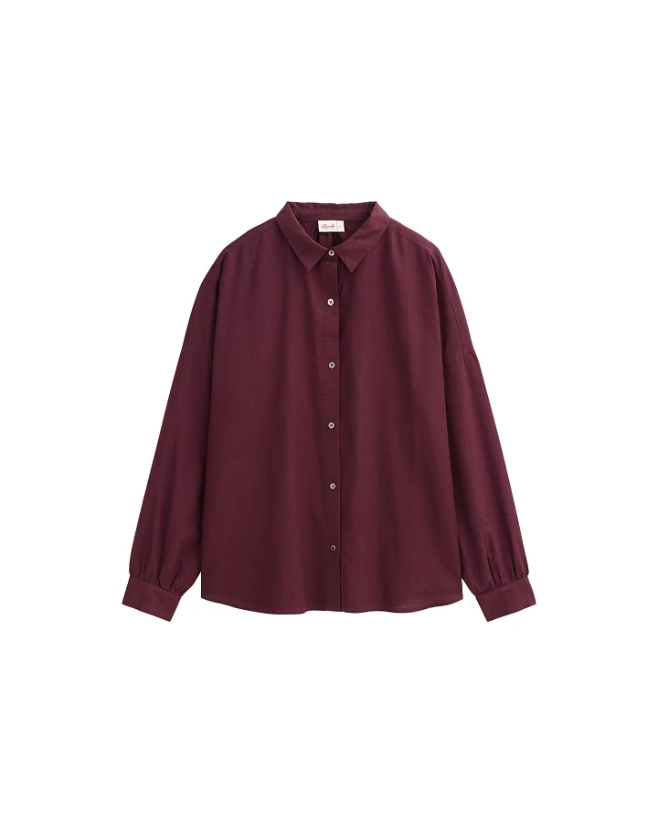 People Wear Organic Langarm-Bluse Bio-Baumwolle (kbA) dunkle schokolade XS