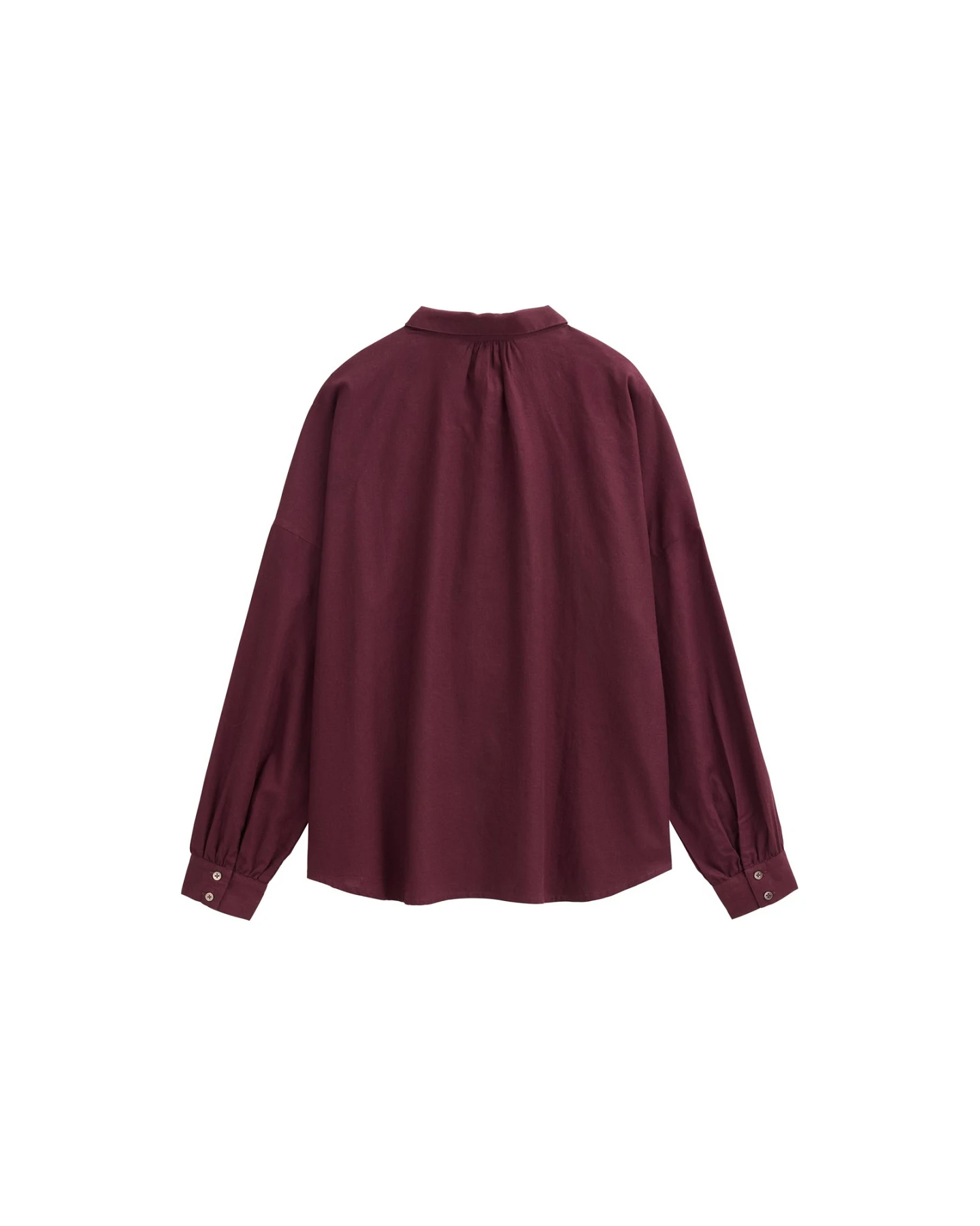 People Wear Organic Langarm-Bluse Bio-Baumwolle (kbA) dunkle schokolade L – Ansicht 2