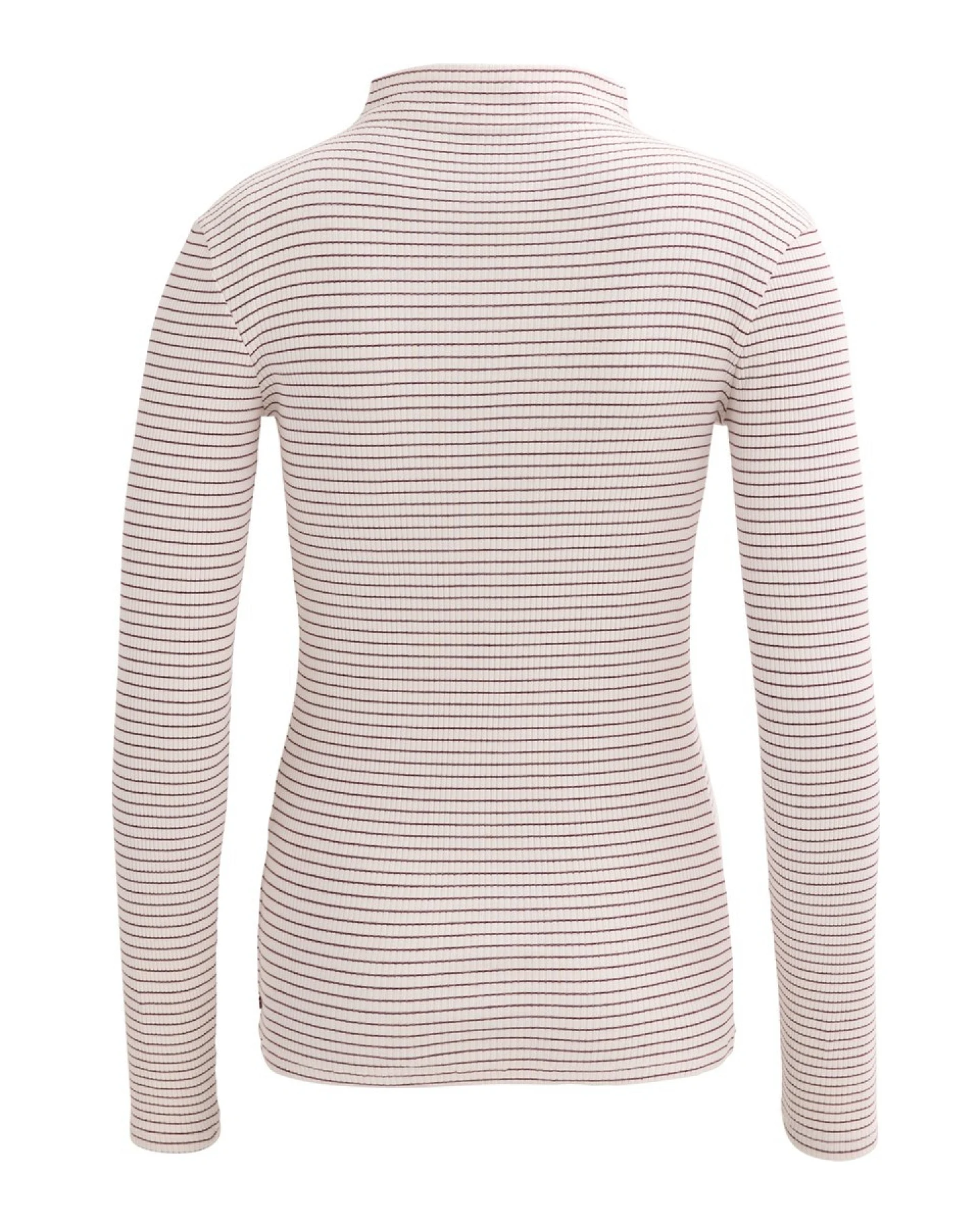 People Wear Organic Ripp Langarm-Shirt Stehkragen Bio-Baumwolle (kbA) puder geringelt L – Ansicht 2