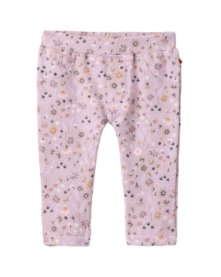 People Wear Organic Sweat-Treggings Bio-Baumwolle (kbA) mille fleurs grau violett 62/68