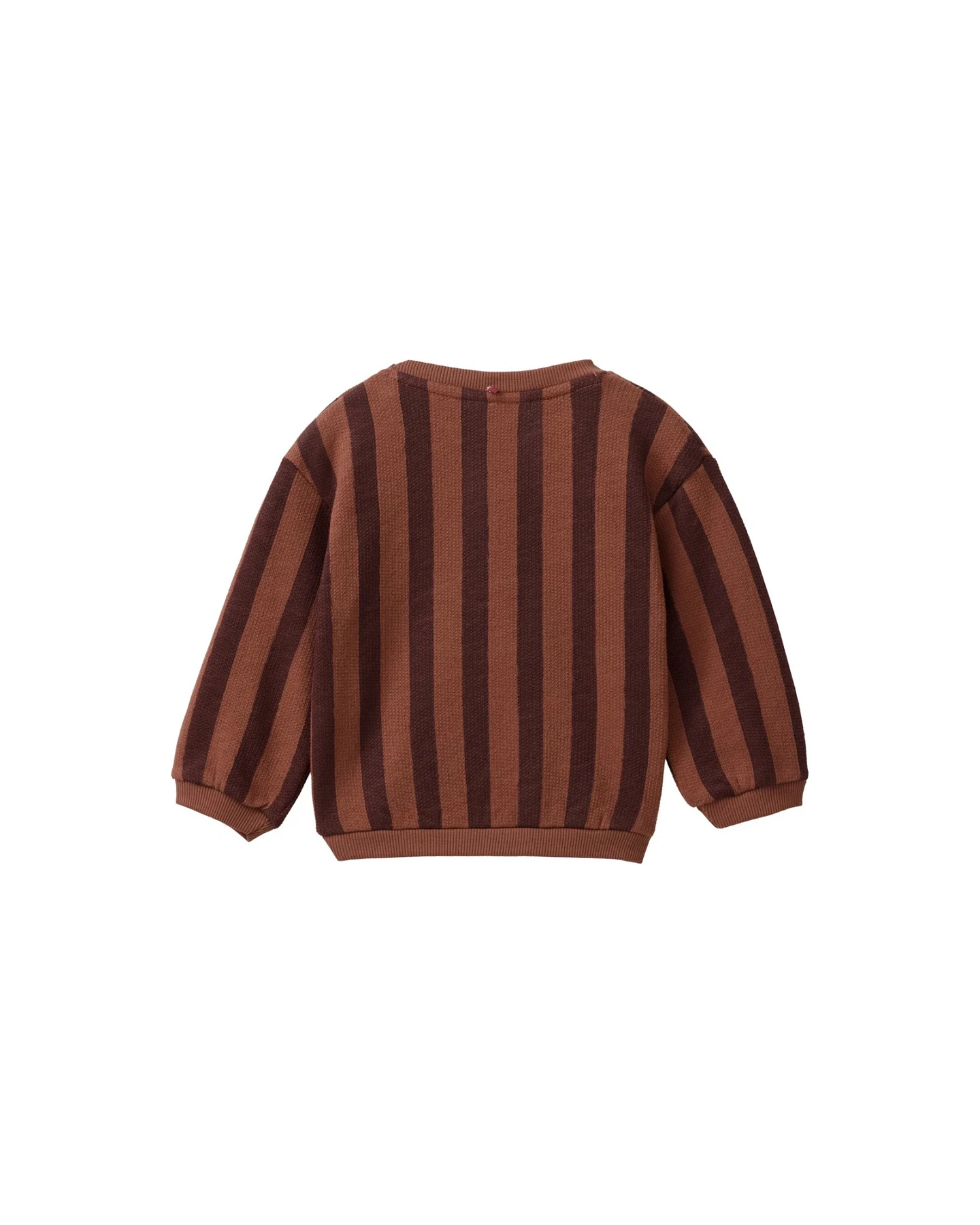 People Wear Organic Sweat-Pullover Bio-Baumwolle (kbA) Blockstreifen mahagoni 74/80 – Ansicht 2