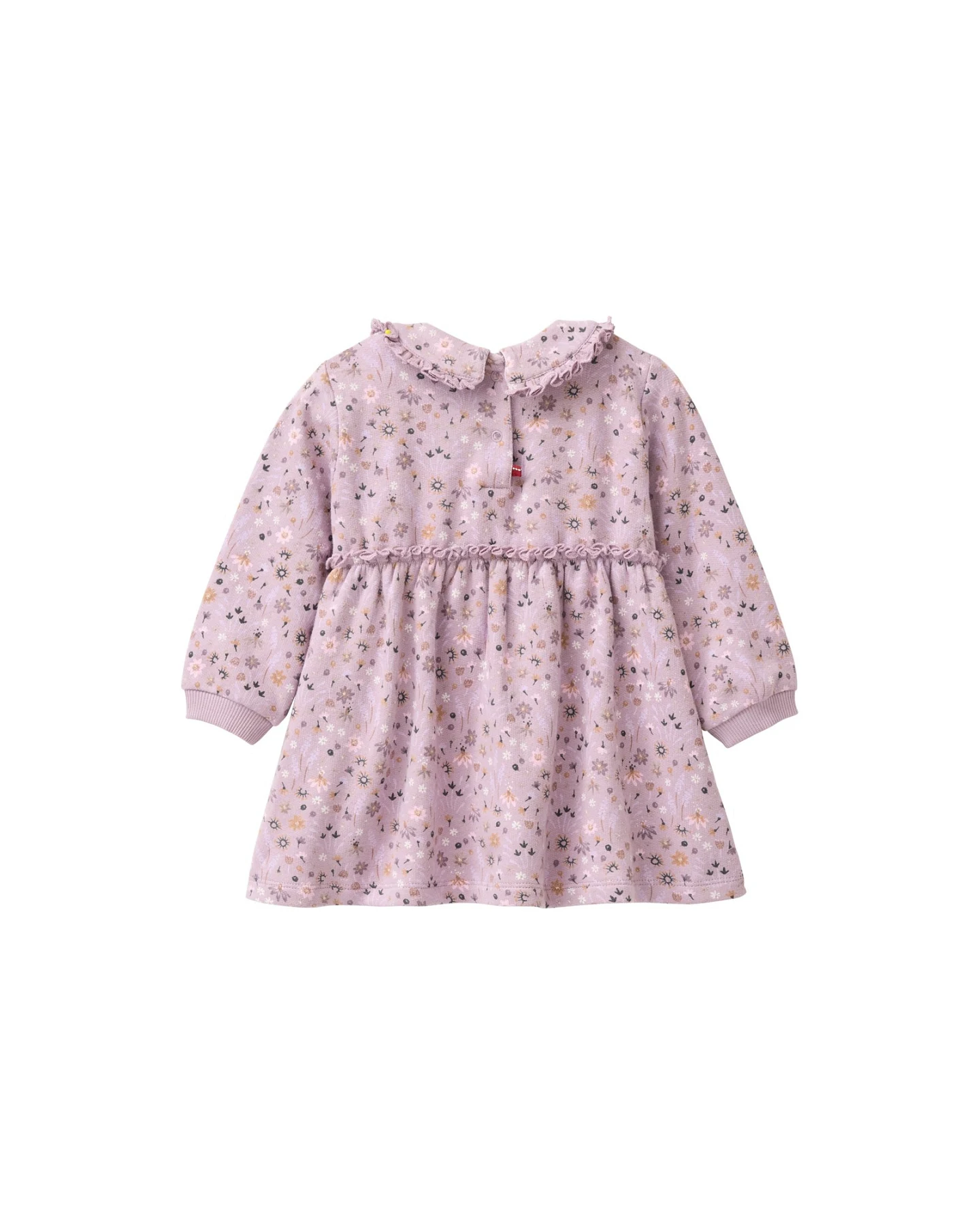 People Wear Organic Langarm-Kleid Bio-Baumwolle (kbA) mille fleurs grau violett 74/80 – Ansicht 2