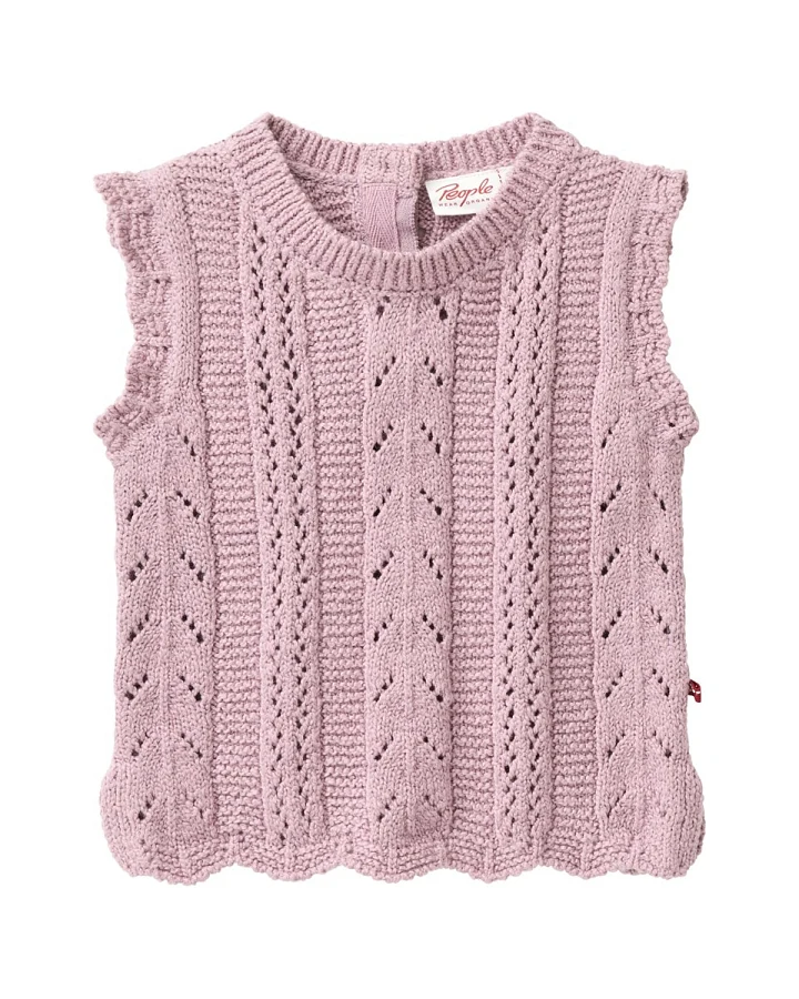 Produktseite: People Wear Organic Strick-Pullunder Bio-Baumwolle (kbA) blass violett 62/68