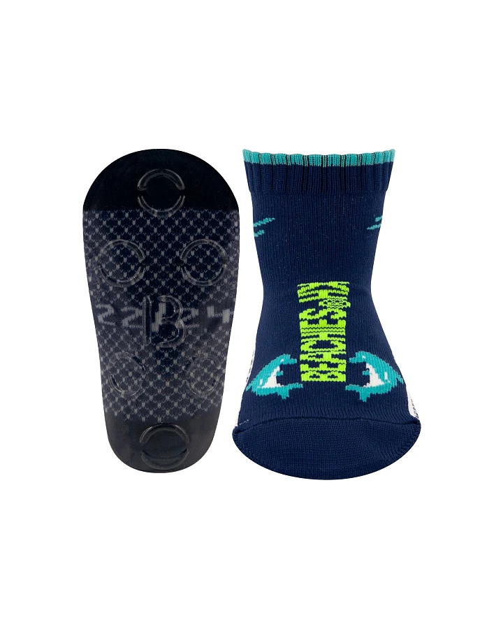 Beachies Strandsocke Blockringel Kinder blau Delfin Gr.19/21