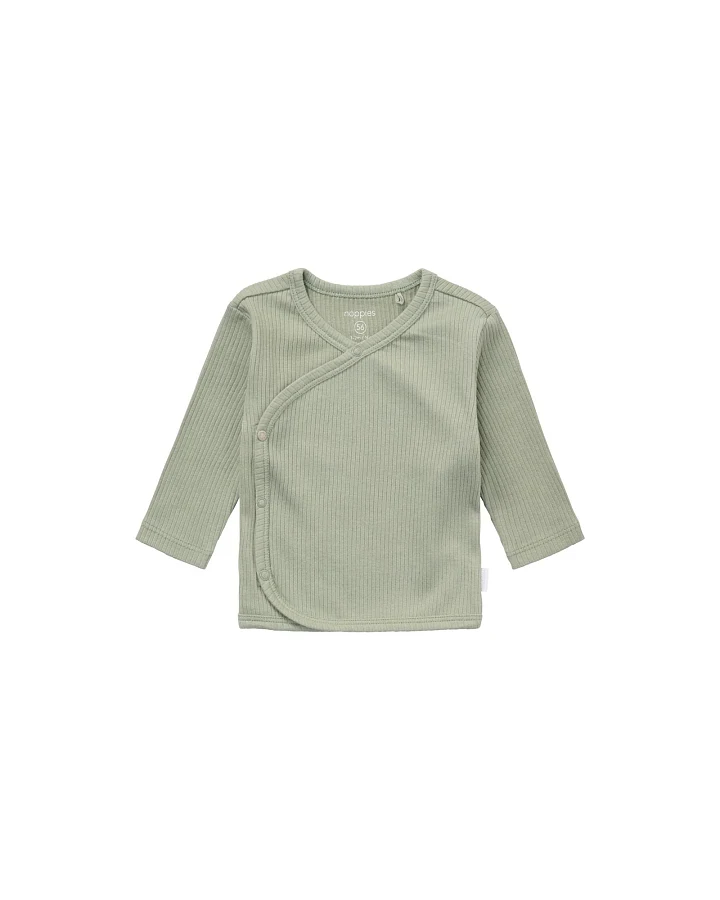 Wickelshirt Langarm Bio-Baumwolle (kbA) iceberg green rip 50