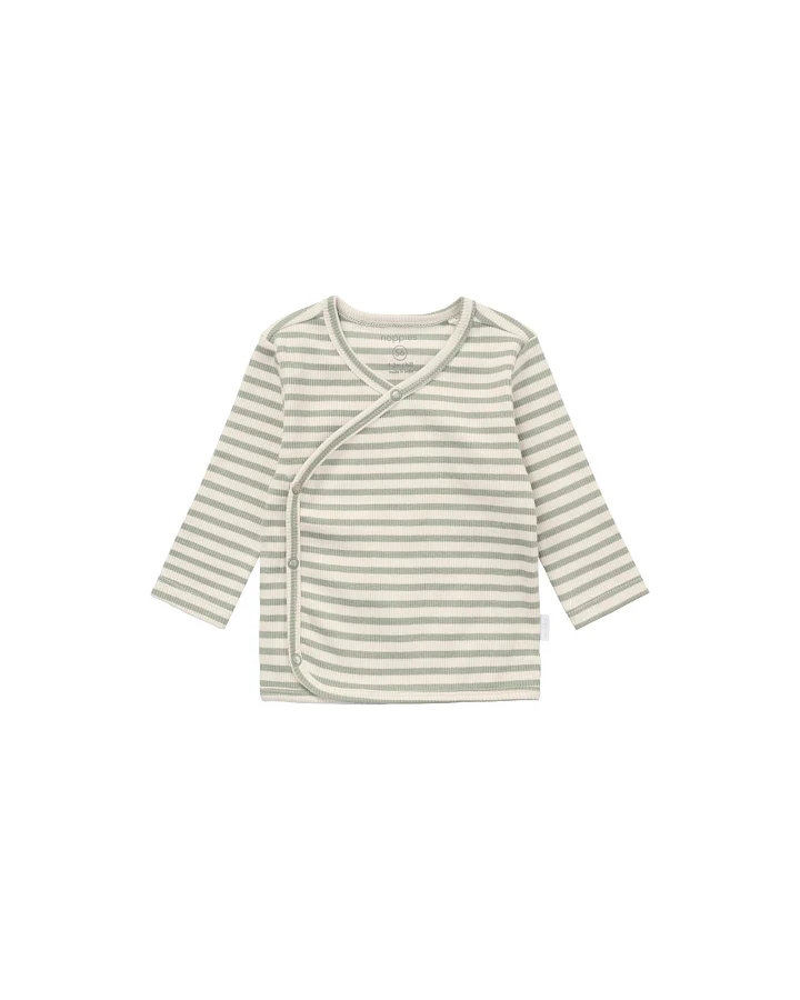 Wickelshirt Langarm Bio-Baumwolle (kbA) iceberg green geringelt rip 50